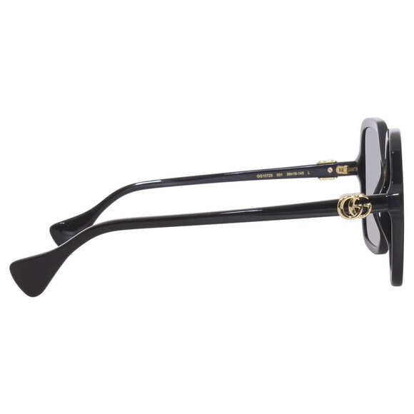 NWT Gucci GG1072S Black Rectangle 56mm Sunglasses